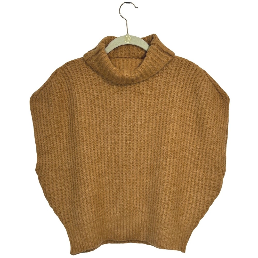By Together Anthropologie Brown Knit Turtleneck Sweater Vest Womens Small